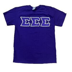 Vintage Sigma Sigma Sigma -sorority lettered Embroidered Size Medium Purple